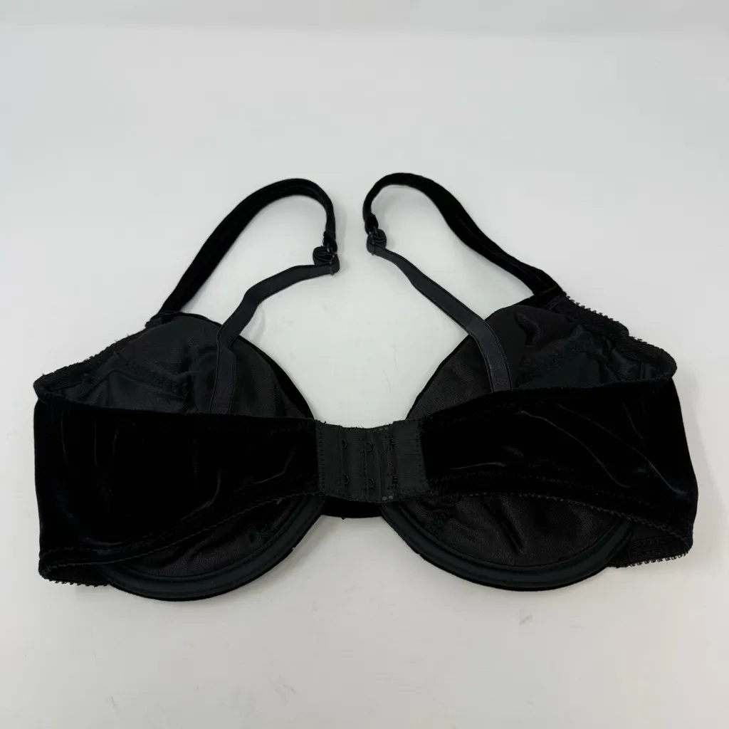 Victoria’s Secret Vintage Black Velvet Bow Bra 36C - Image 7