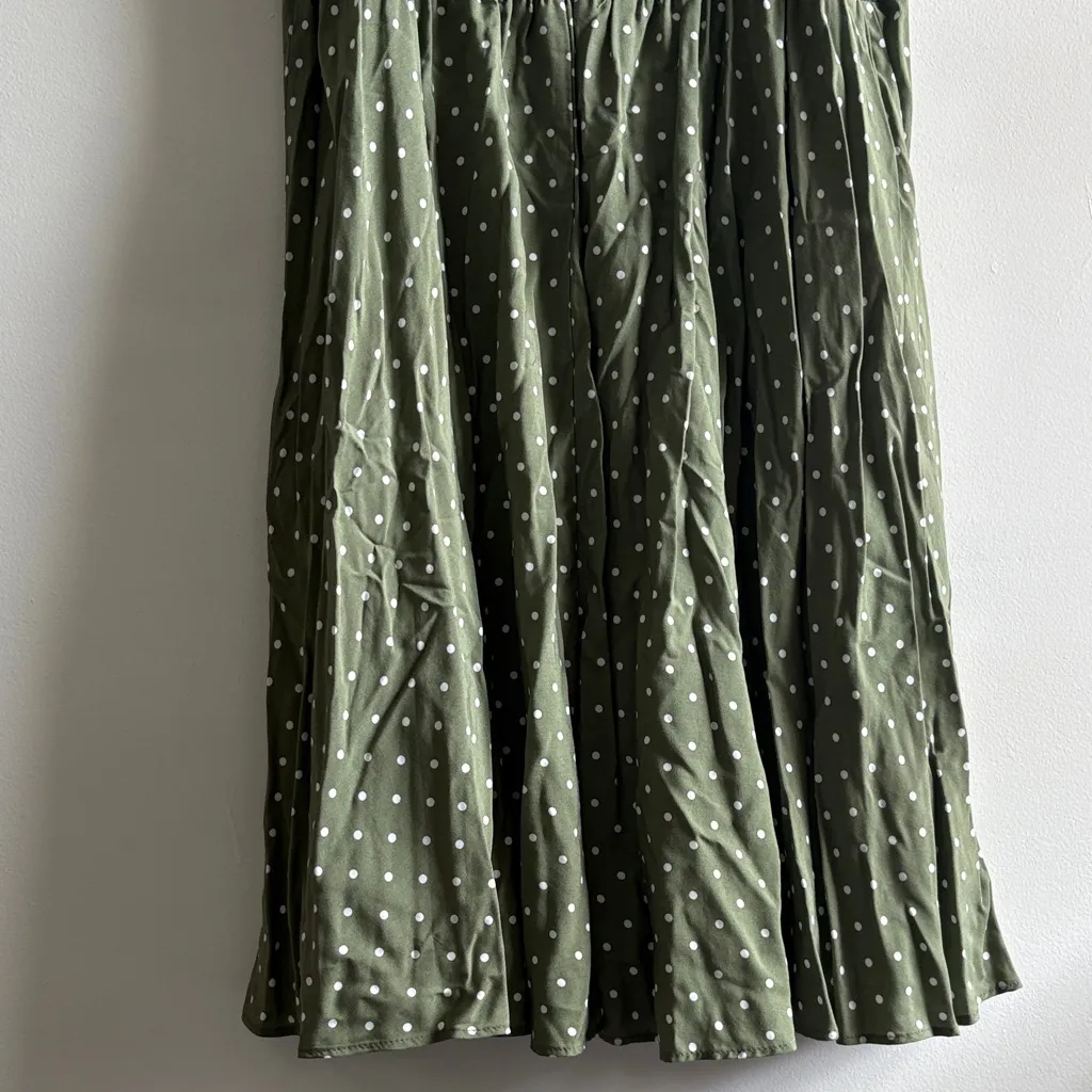 Old Navy Olive Polka Dot Mini Dress - Image 5