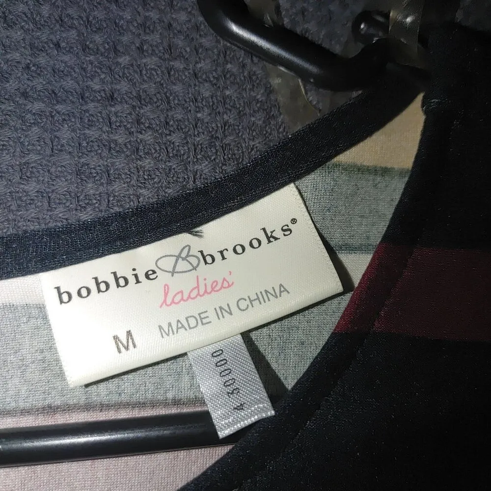 Bobbie Brooks Ladies Striped Long Sleeve  Sheath Pencil Dress Keyhole Back - Image 7