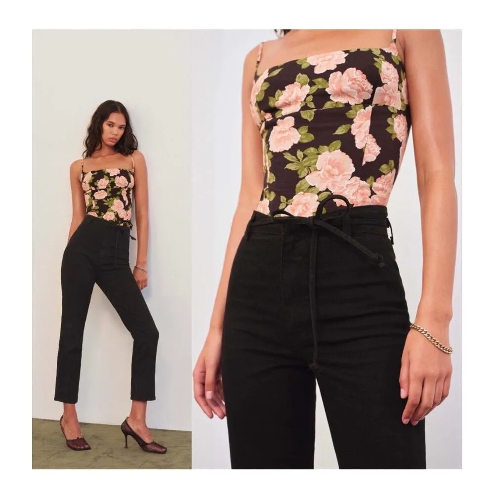 Reformation Vicki Black Jeans Size 23 High Rise Slim Straight Stretch - Image 3