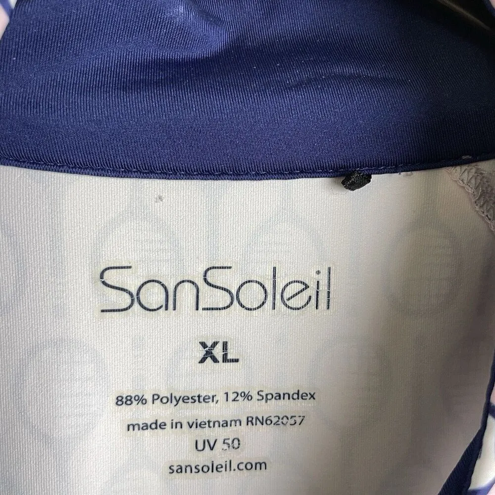 San Soleil Womens Jacket XL Pink Top Full Zip Long Sleeve Tennis Stretch UPF UV - Image 7