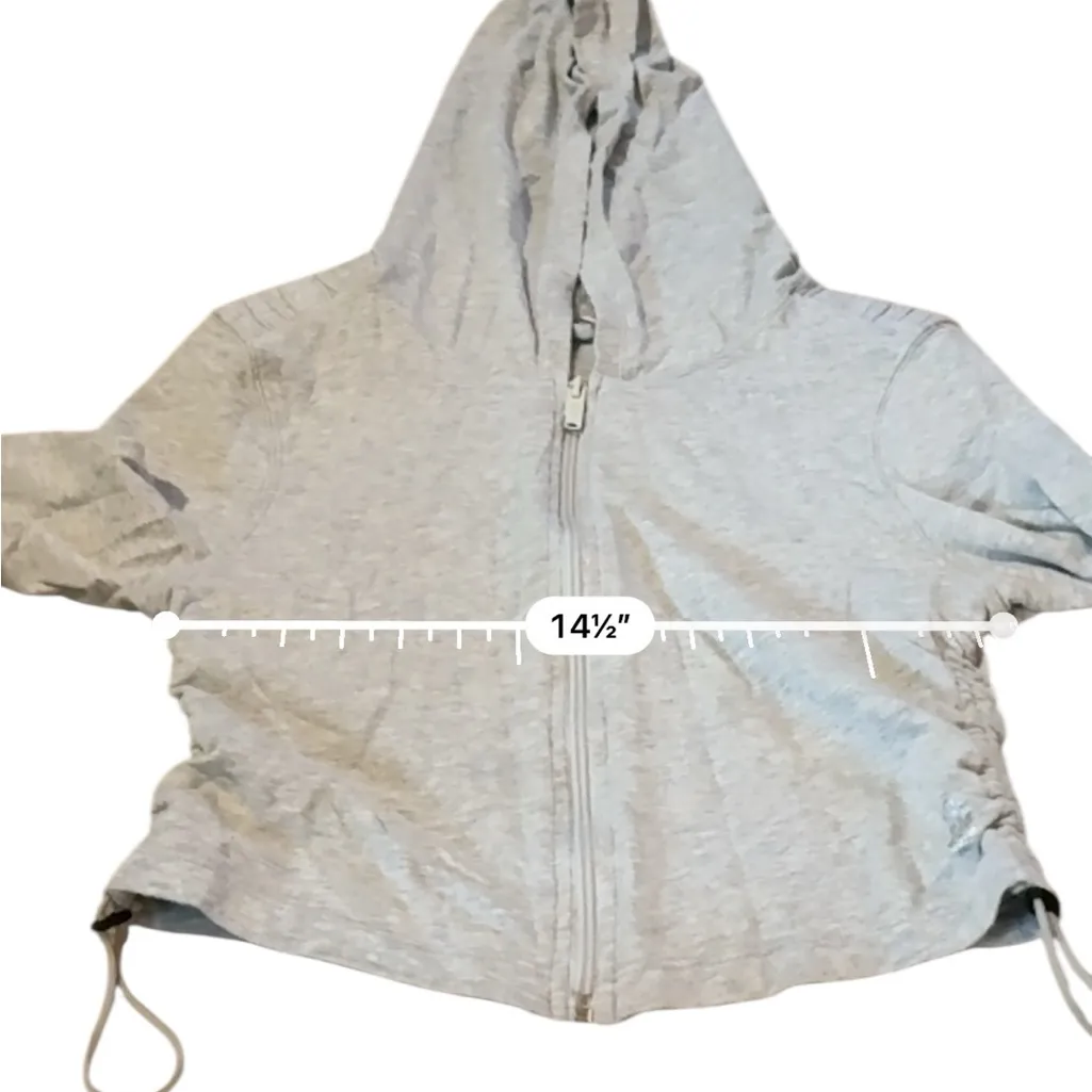 Free People Movement‎ Kadi Shrunken Hoodie Gray Women’s Size Small Cropped Zip - Image 8