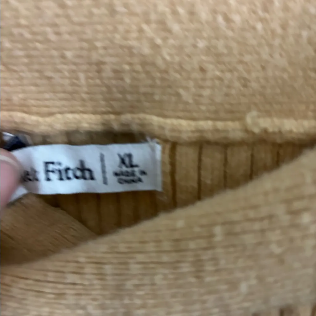 Abercrombie & Fitch Ribbed Beige Sweater Crop Top Tank Bra Sz XL - Image 4