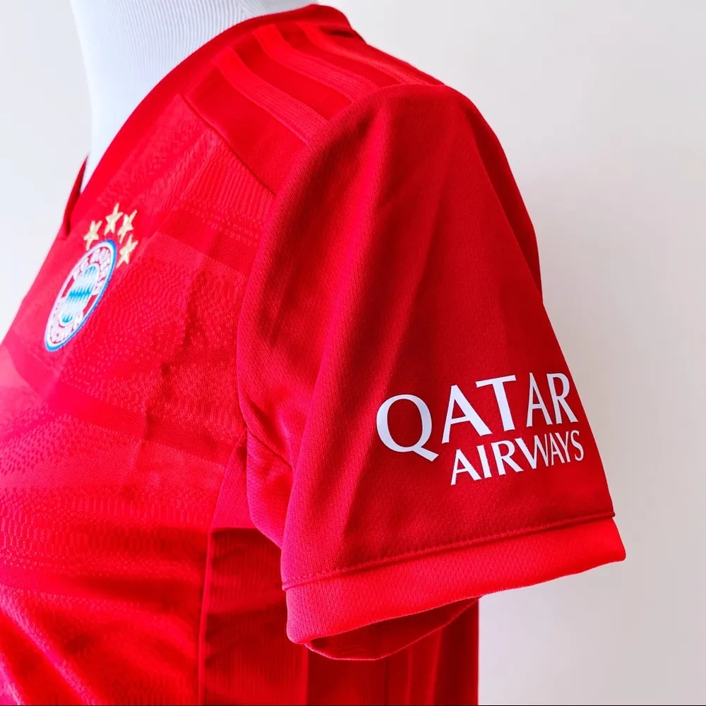 Adidas FC Bayern Munchen Munich Soccer Jersey Womens Small Red White Fan Gift - Image 7