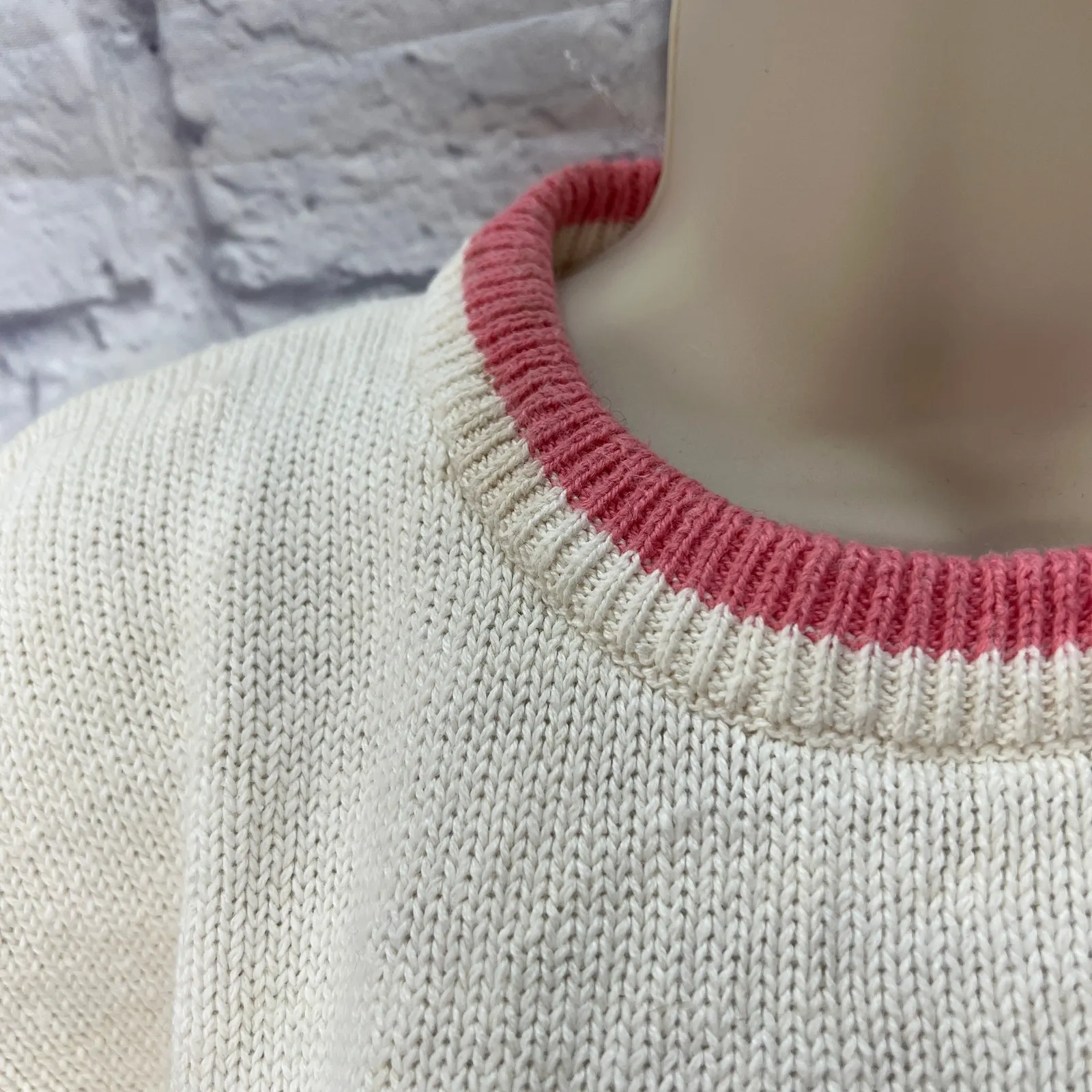 Vintage Lord Isaacs Short Sleeve Sweater Fair Isle 80s Style Size L White Size L - Image 6