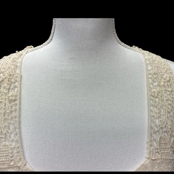 Maurices Stunning‎ Racer Back Dress Cream Color Crochet Lace Sz M Boho Feminine - Image 10