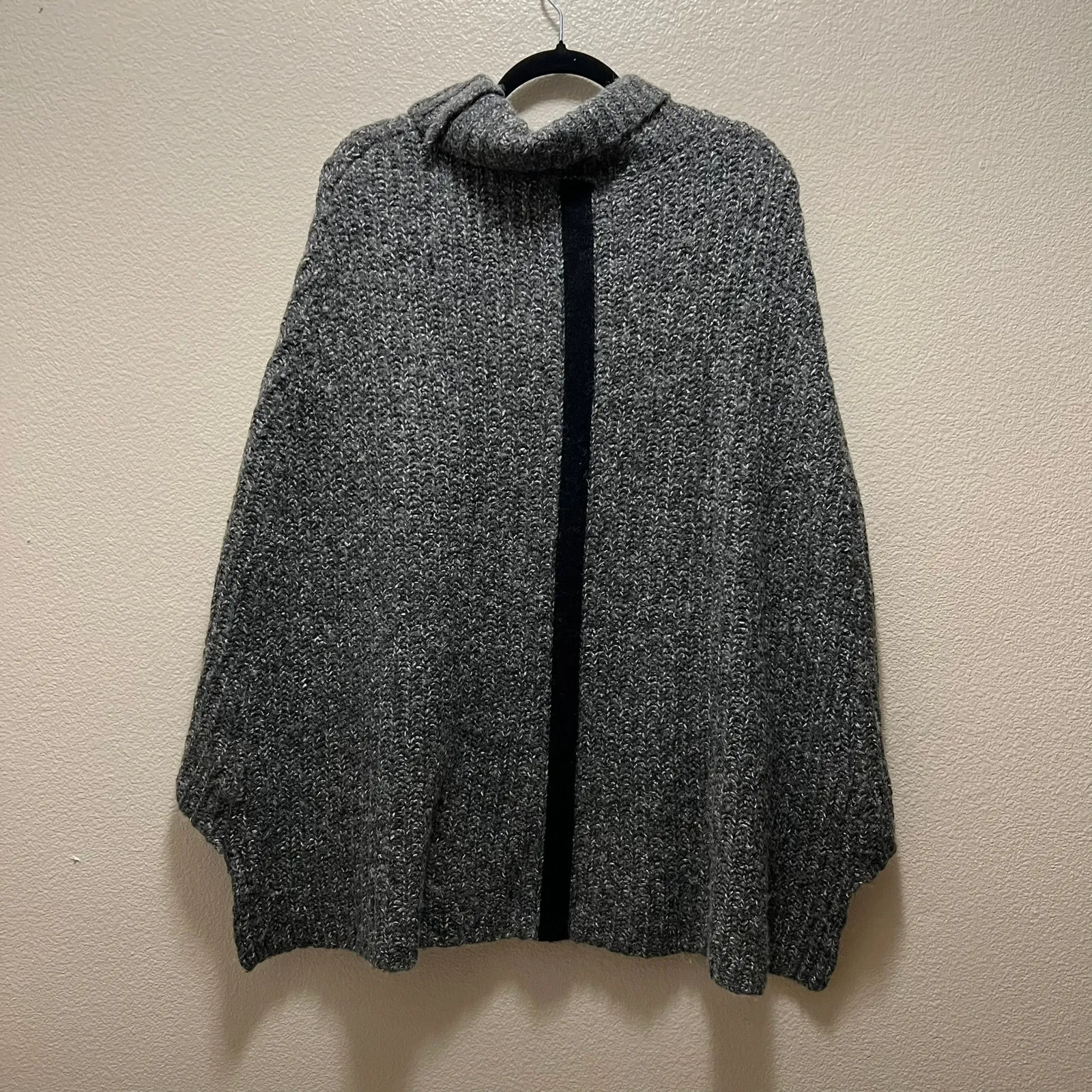 Something Else By Natalie Wood Gray Knit Turtleneck Shawl Pullover Sweater Sz L - Image 3