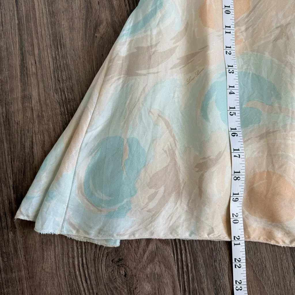 Loro Piana Pastel Floral Swirl 100% Silk Pleated Skirt Size IT 40 (US 4) - Image 9