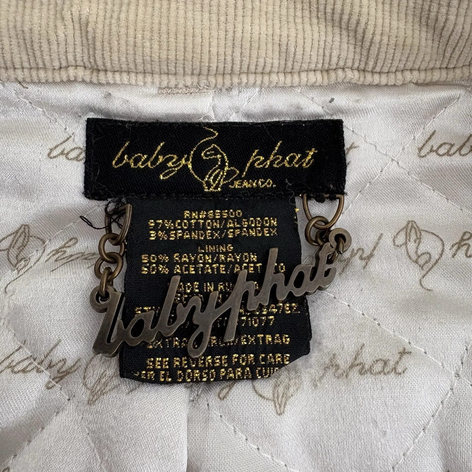 Vintage Y2K Baby Phat Women's Jacket‎ Corduroy XL - Image 9