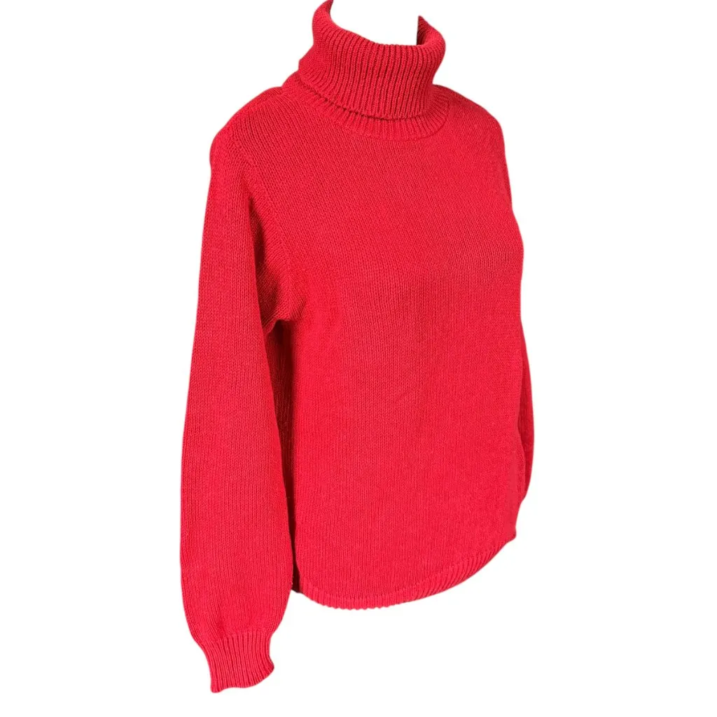 Cambridge red long sleeve pullover turtleneck sweater women's size medium - Image 2
