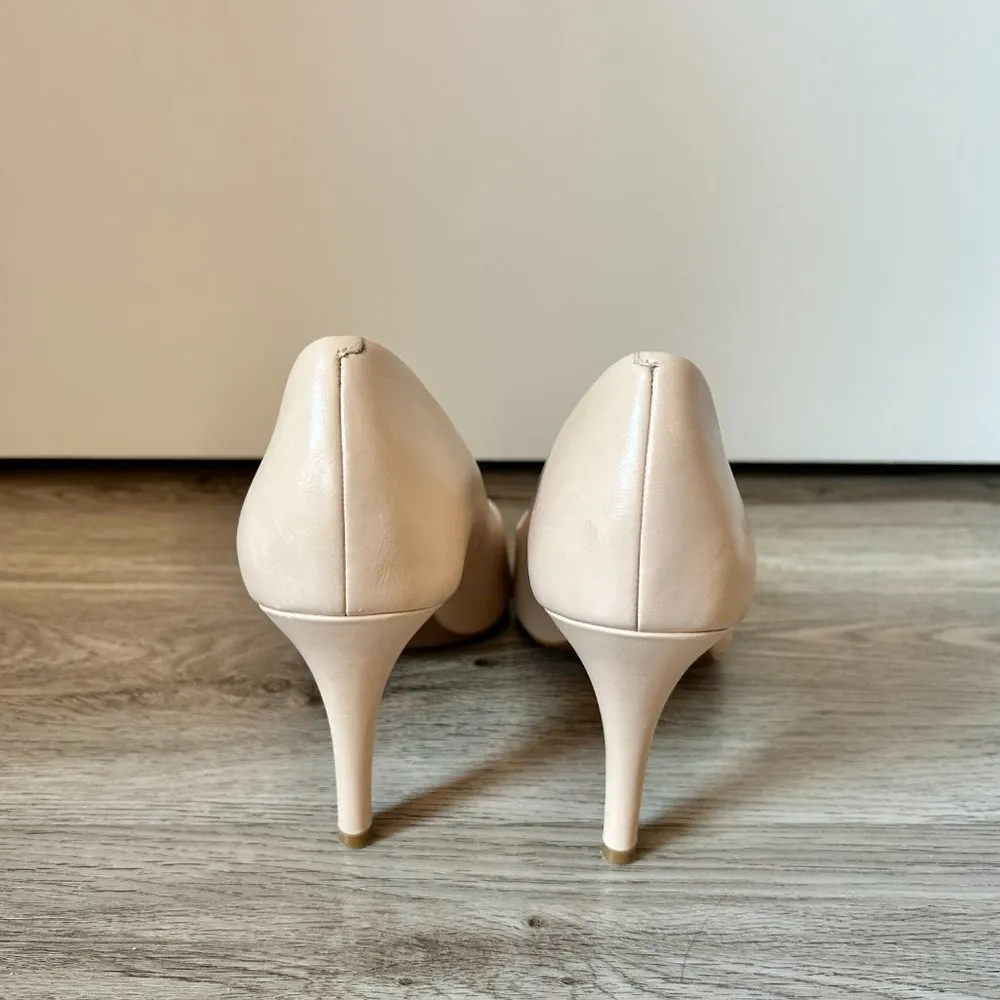 Cole Haan Women's Harlow Open Toe Pump Patent Leather Nude Size 10 - Image 7