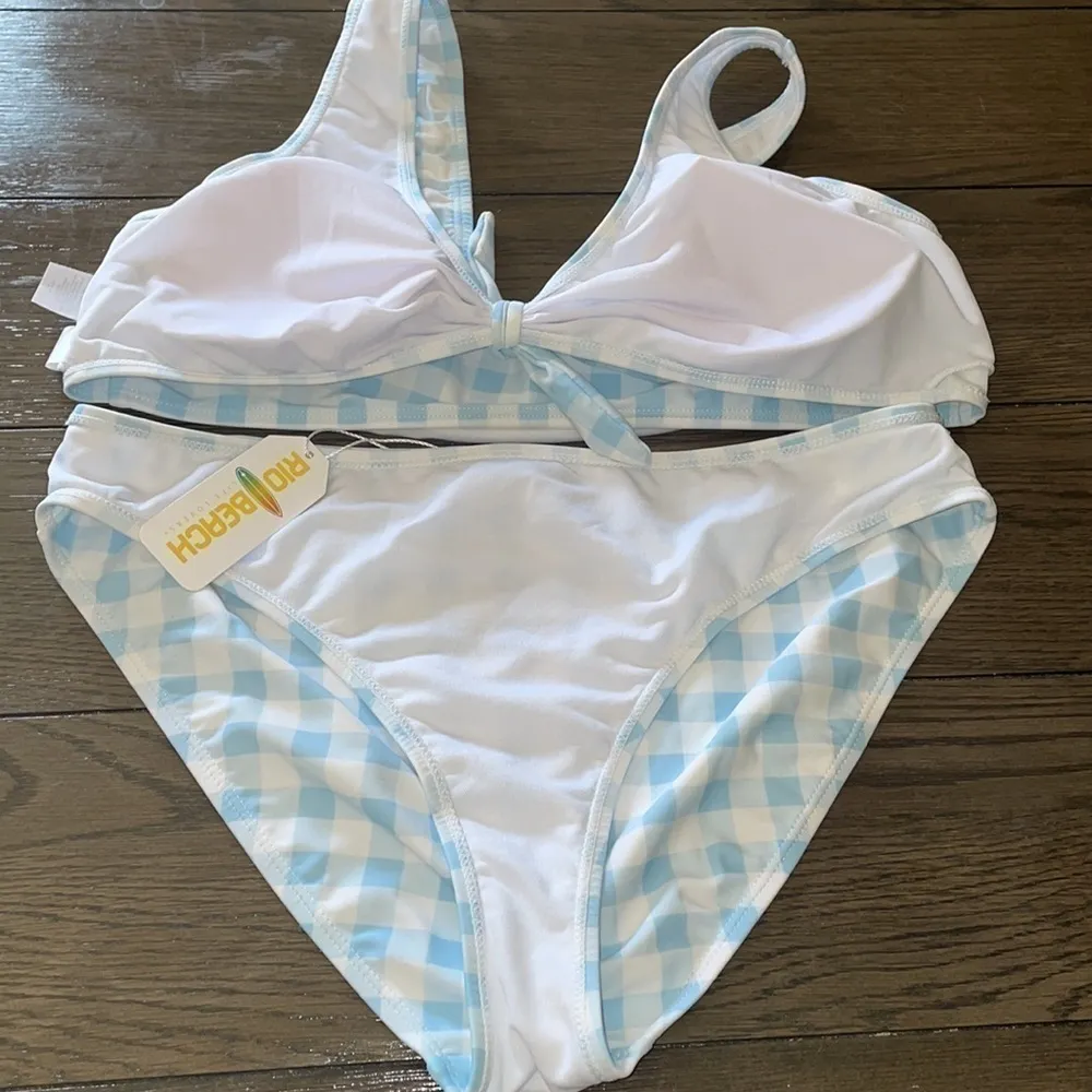 RIO Beach Argentina Baby Blue Gingham Bikini Size undefined - Image 4