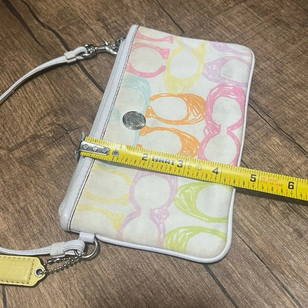 Coach Vintage  Hampton pastel monogram colorful scribble bag wristlet - Image 3