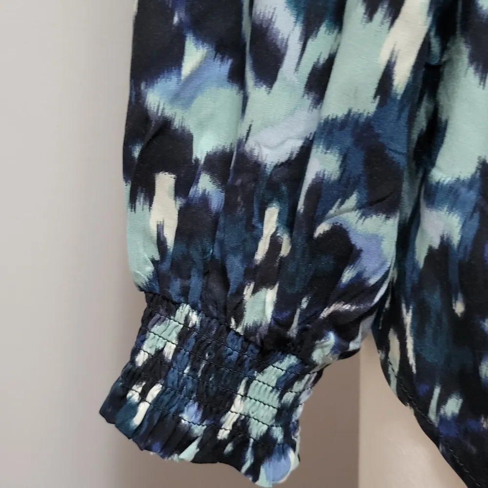 BeachLunchLounge Piper Printed Ecovero Top for Women in Blue Falls Size XS - Image 5