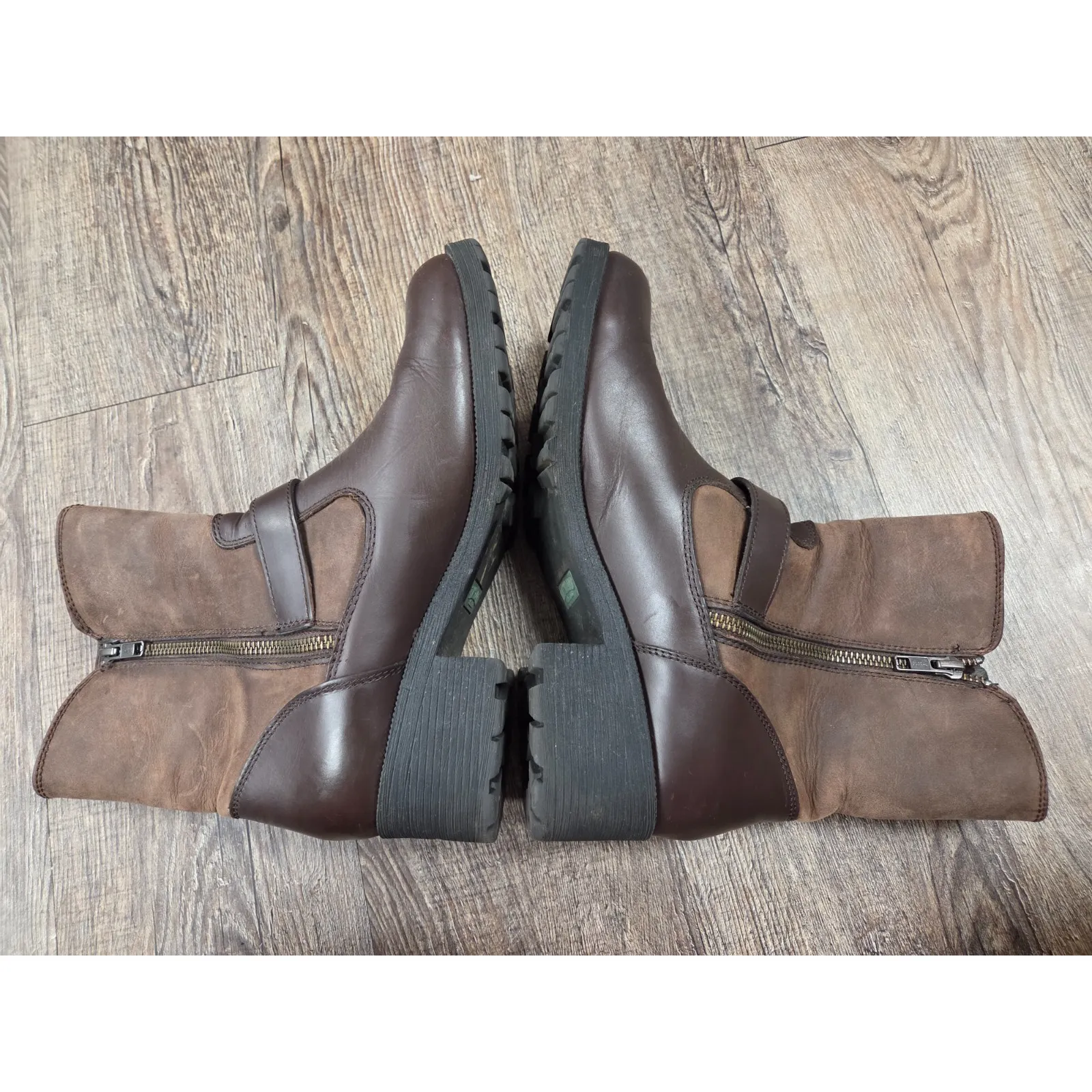 EASTLAND Canterbury Brown Leather Buckled Moto Boots Size 10M - Image 9