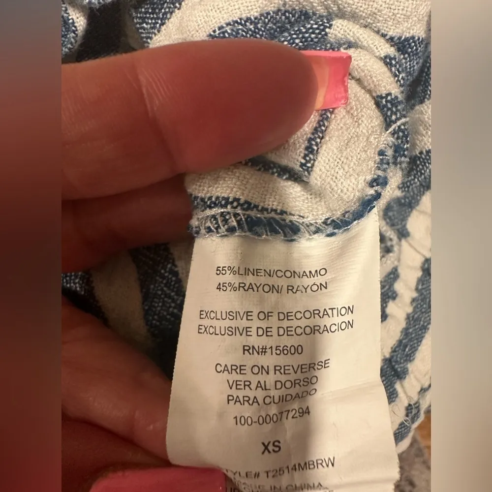 Jolt Palazzo Pants Blue and White Straps Size XS - Image 5