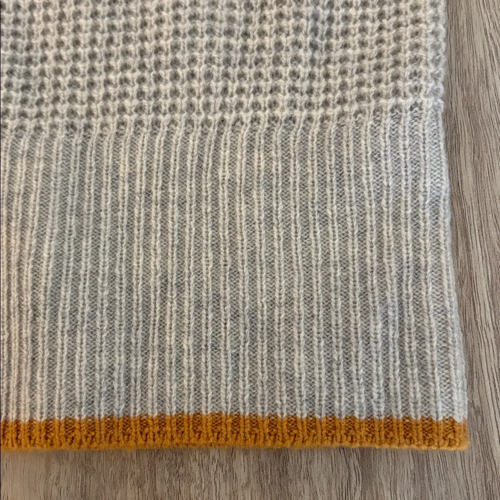 New FAHERTY Tipped Waffle Sweater Size XL Women’s in Gray Mercury Sun Stripe - Image 8