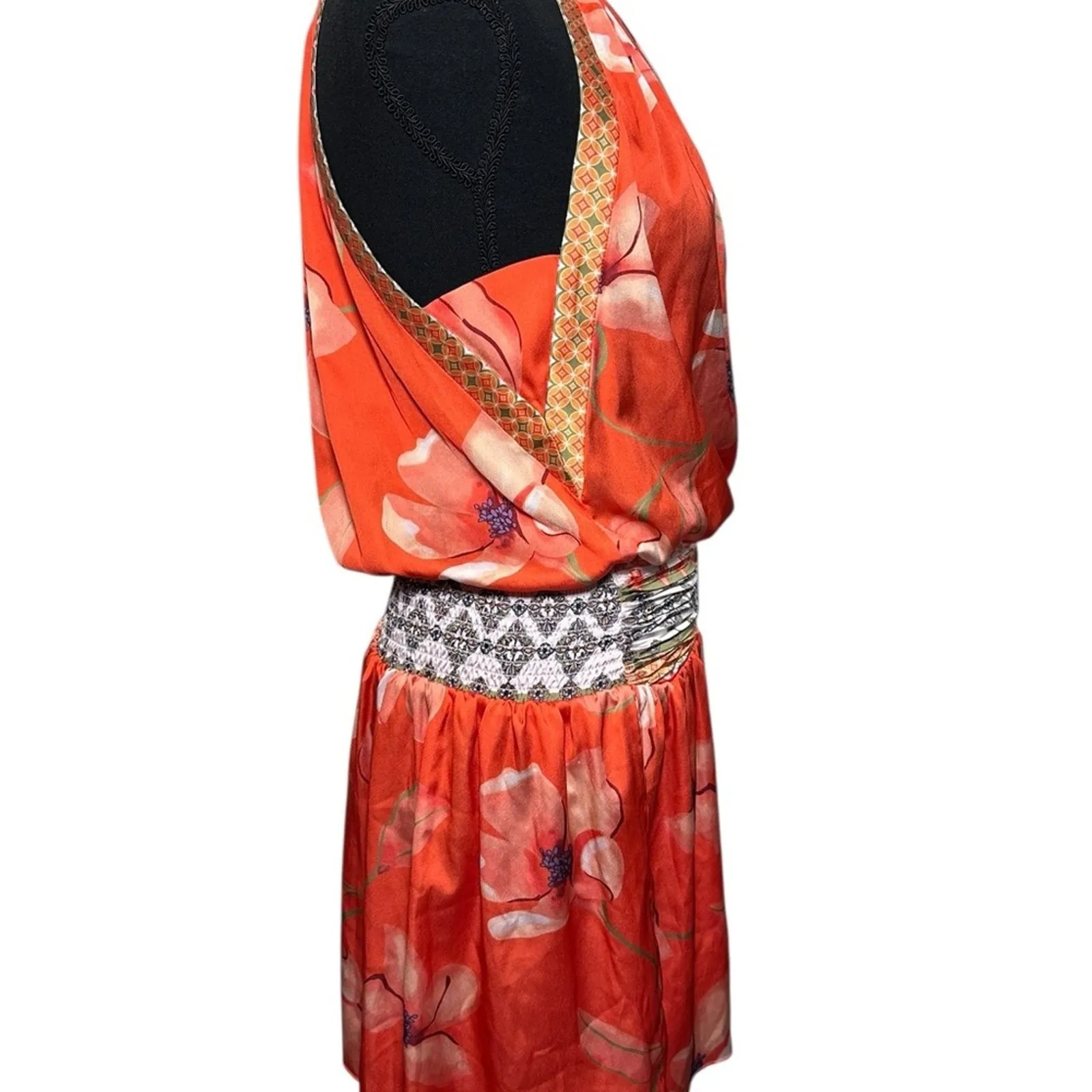 Ramy Brook Tropical Floral Rafi Halter Mini Dress Size‎ Small Resortwear Preppy - Image 3