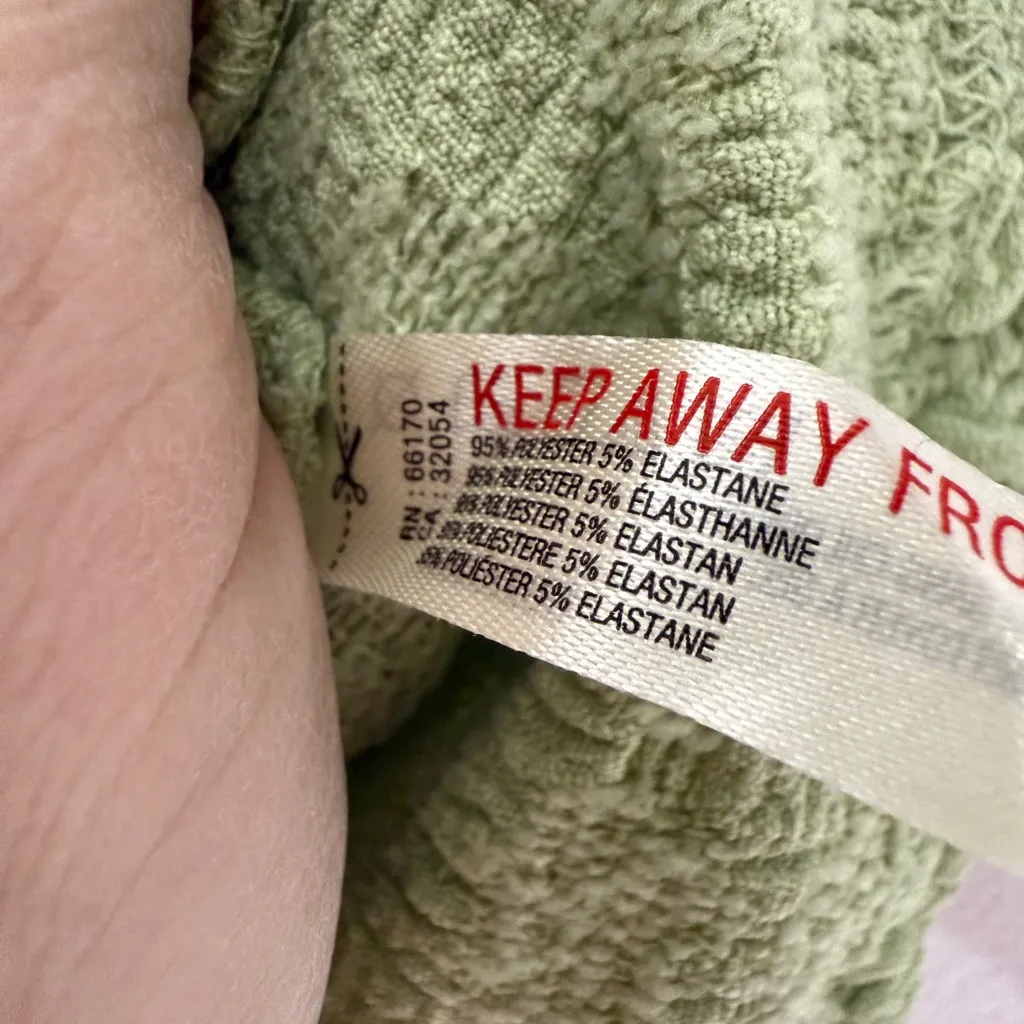 Anthropologie Textured Racerback Crop Tank Top Green XL - Image 4