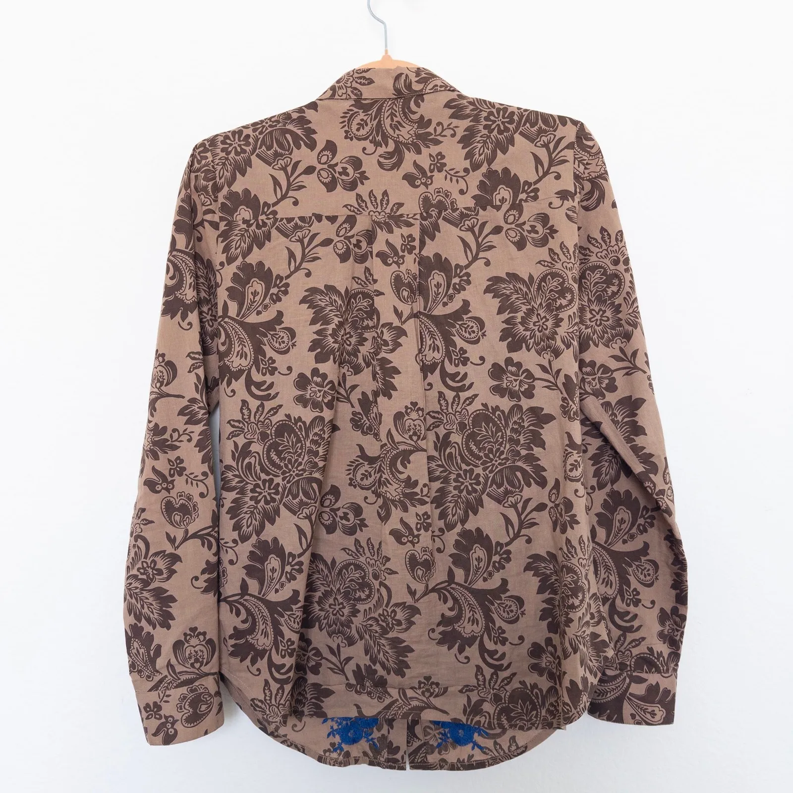 Sundance Womens Button Down Shirt Size XS Brown Floral Embroidered Boho Cottage - Image 5