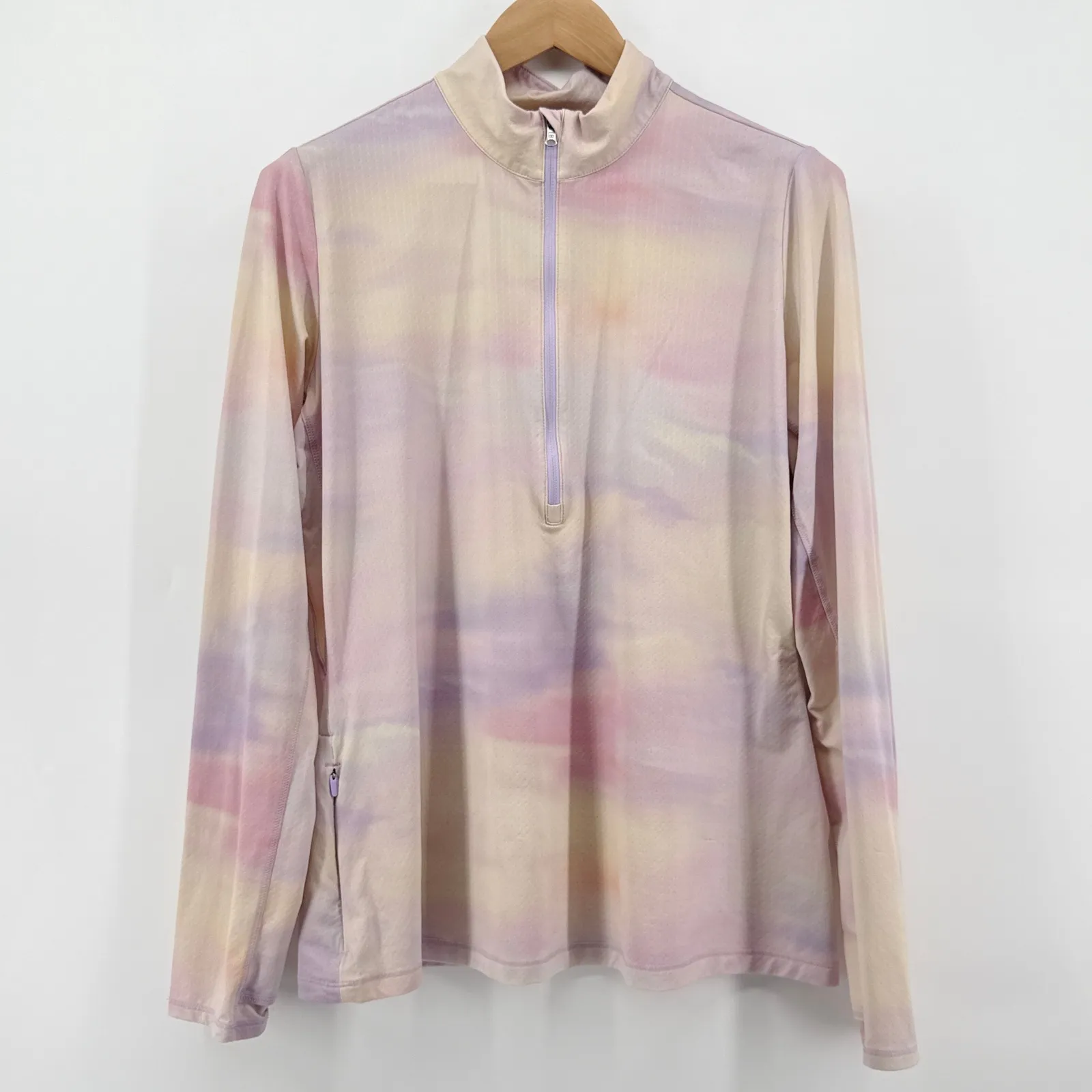 CALIA‎ Golf by Carrie Underwood Soft Clouds 1/2 Zip UV L/S Top XL Thumbhole Pink - Image 2