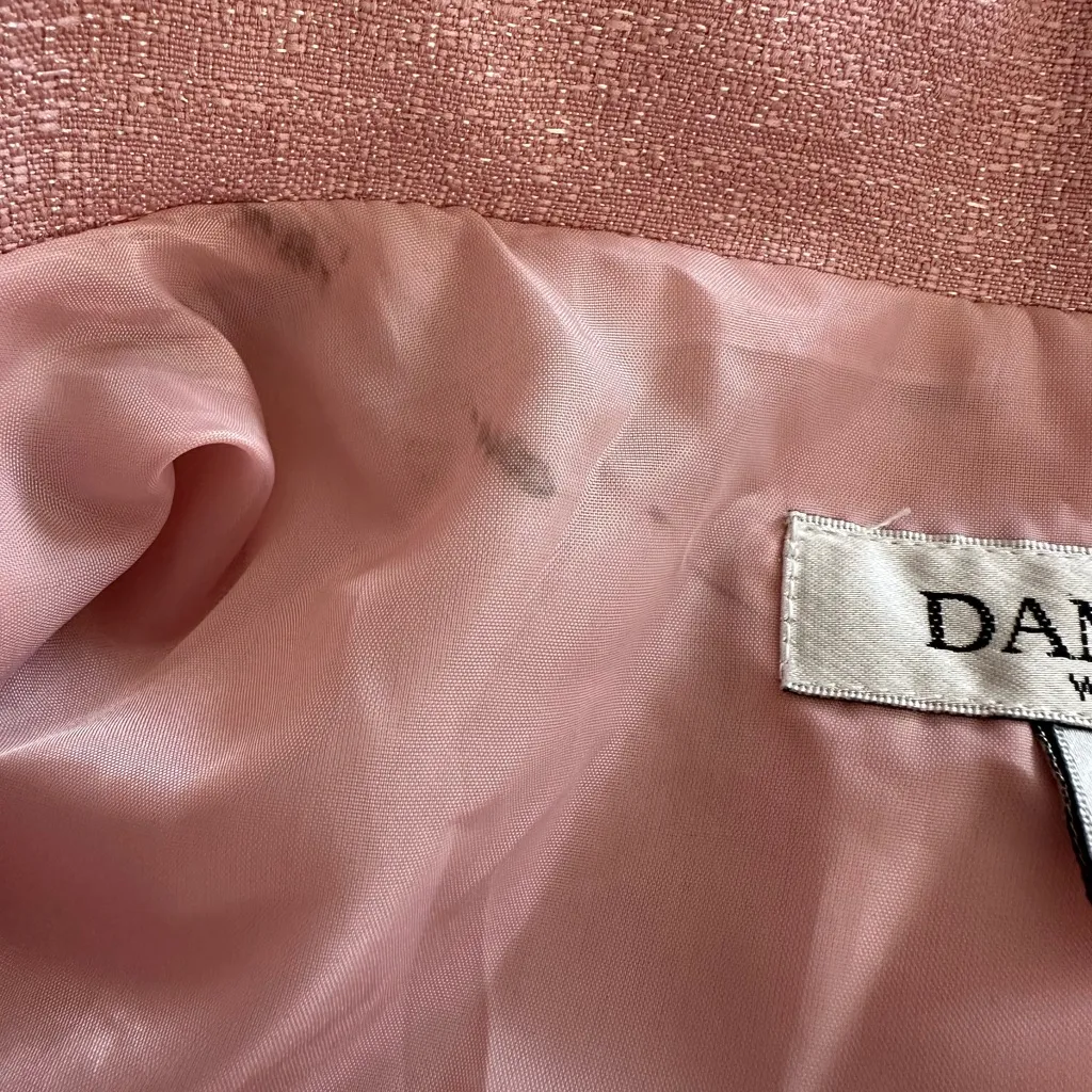 Danillo Blush Pink 3 Button Blazer w/Flower Accent Plus Size (1080) - Image 13