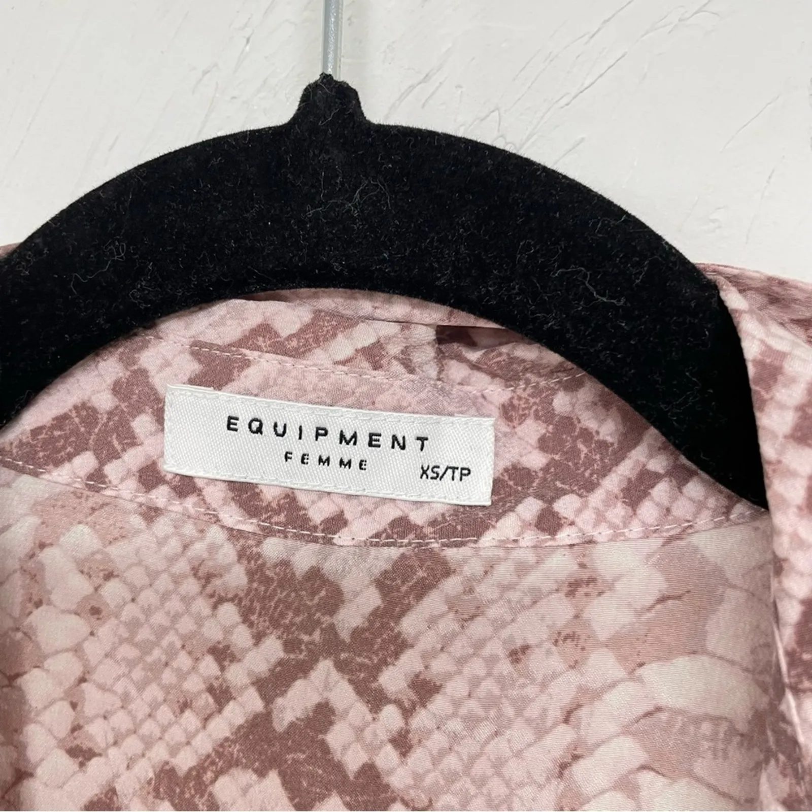 Equipment Pink Snake Print Silk Sleeveless Shift Dress Women XS Mini Button Down - Image 3