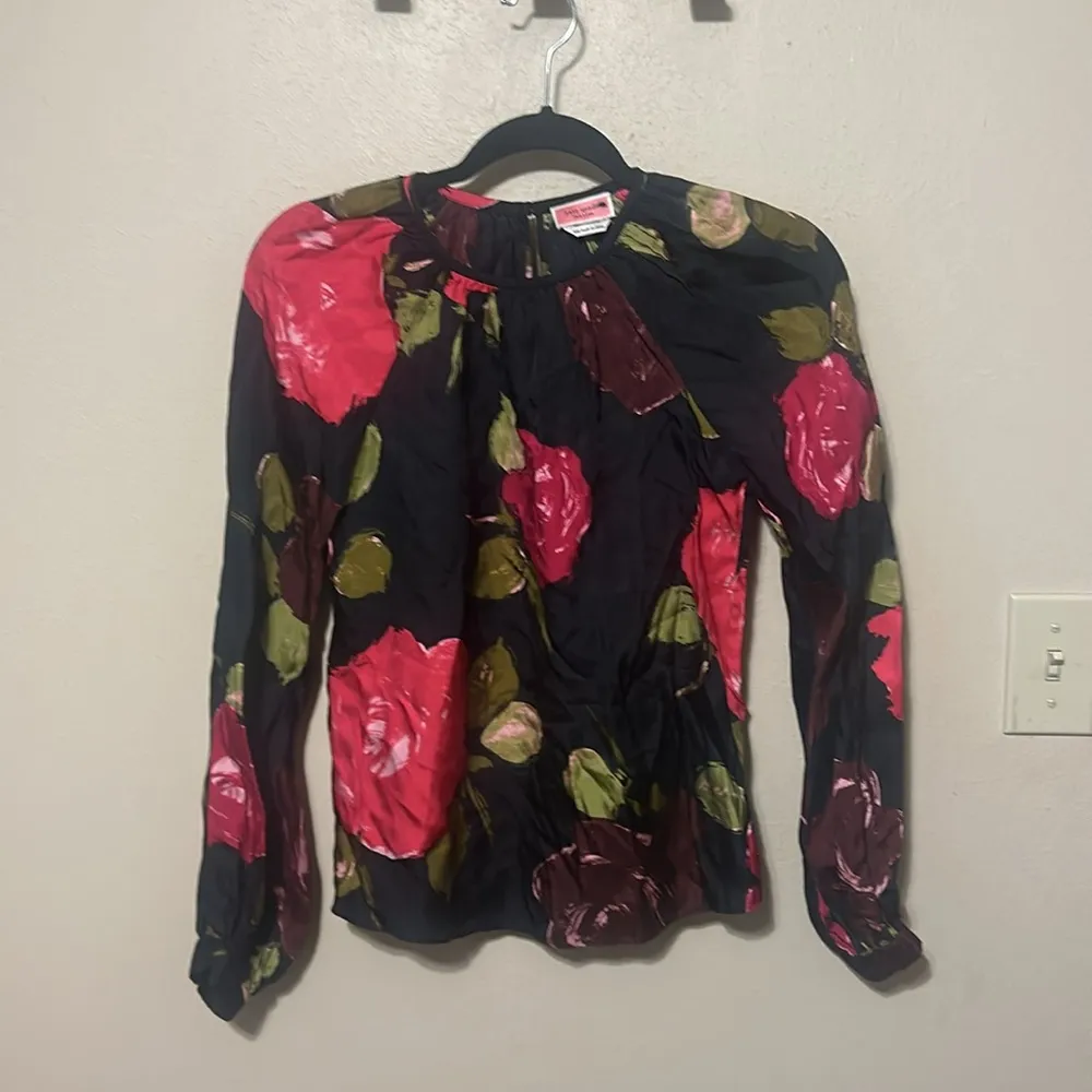 Kate Spade‎ Just Rosy Keyhole Top Silk Size XXS - Image 4