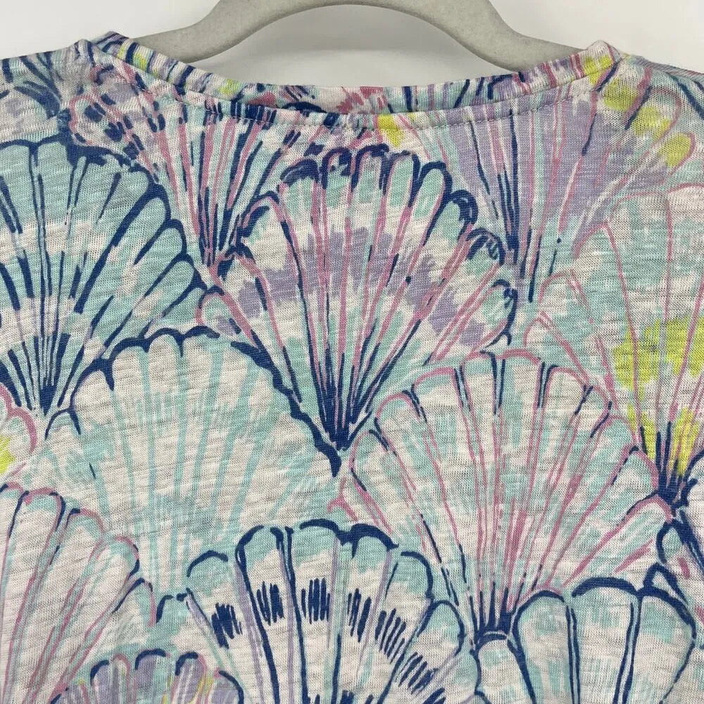 Lilly Pulitzer 100% Linen Irana Womens Top Sz XS Shello Tropical Preppy Pastel - Image 7
