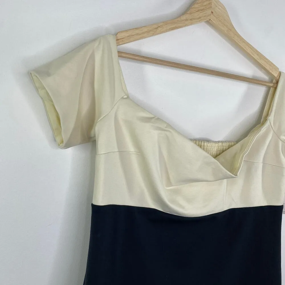 Anthropologie Maeve Cream Navy Blue Mini Dress Women's Size Large Petite LP NWT - Image 5