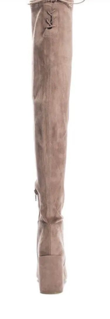 Taupe Thigh Highs Boots - Image 3