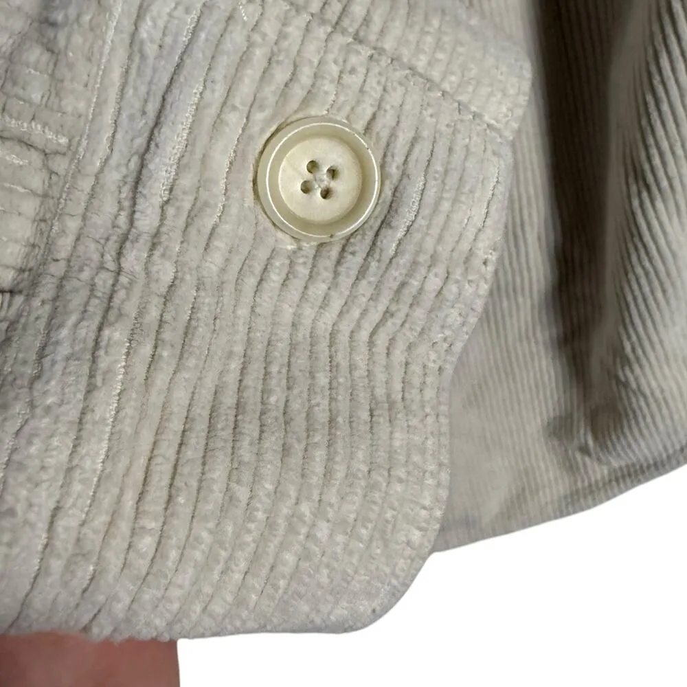 Reformation Jennings Oversized Cream Corduroy Shirt Jacket Shacket Size Large - Image 12