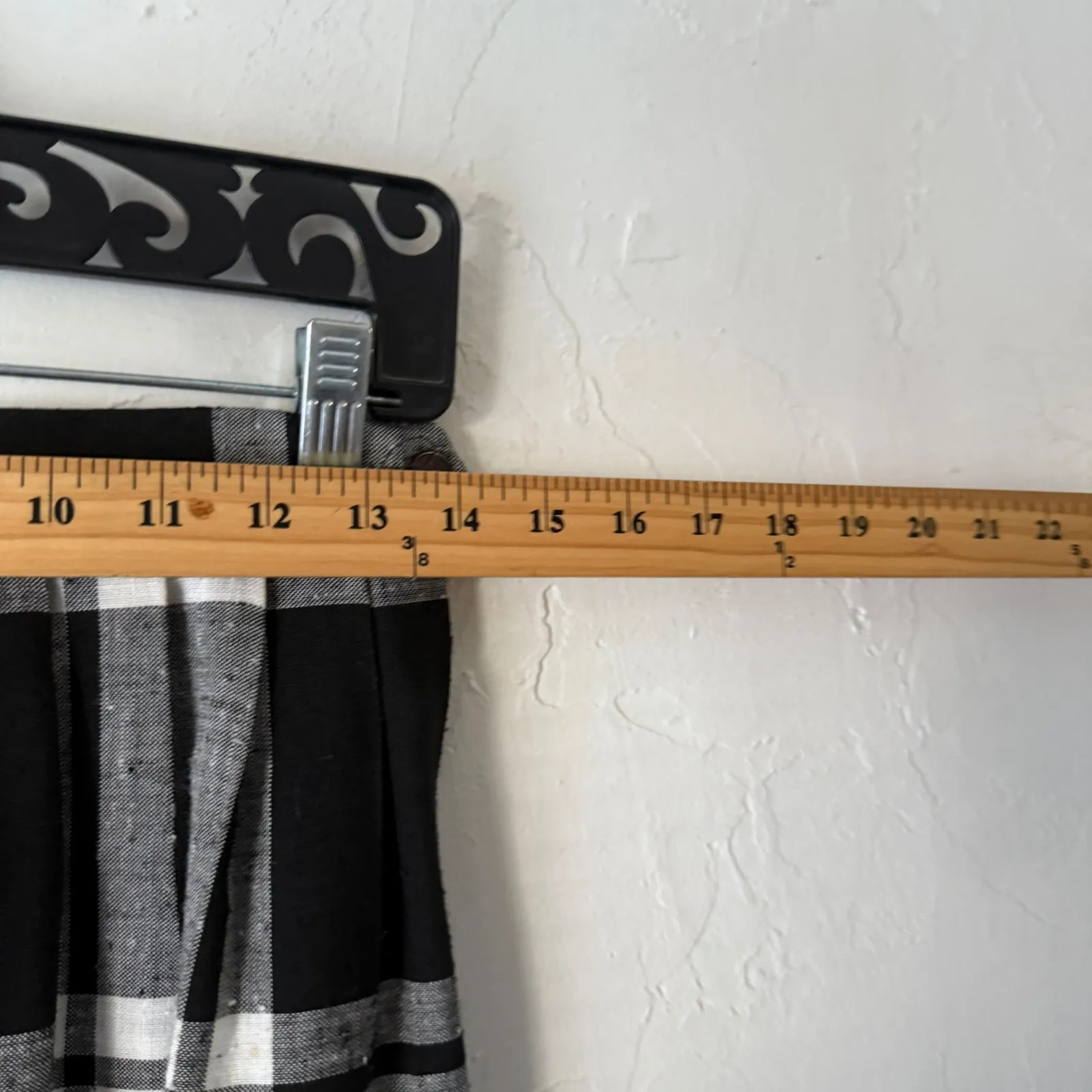 Clothing Co Vintage 60s Plaid Midi Skirt Black White Retro Size S Rockabilly - Image 7