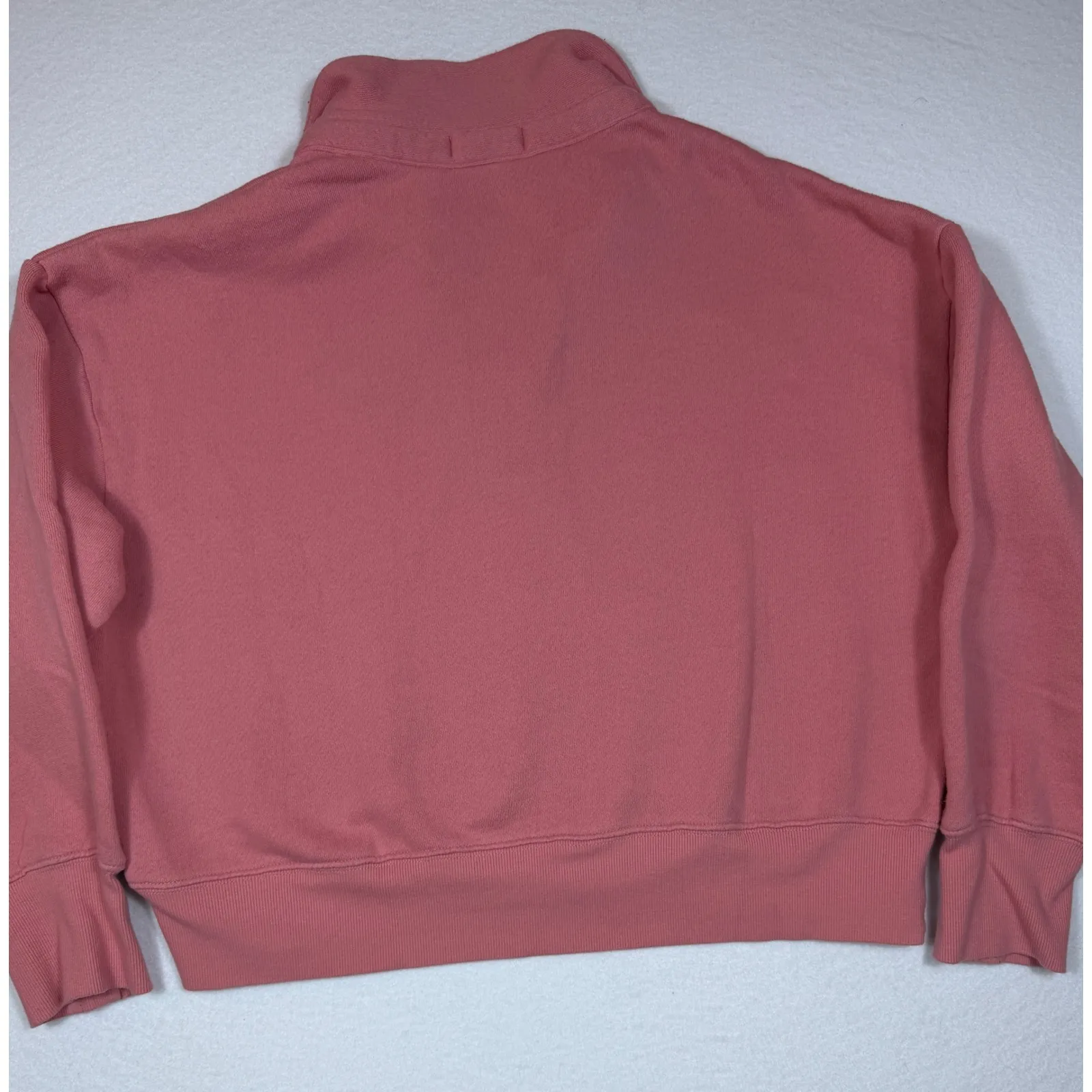 Z Supply Pink Collared V Neck Cropped Sweatshirt Pullover Women Size M - Image 8