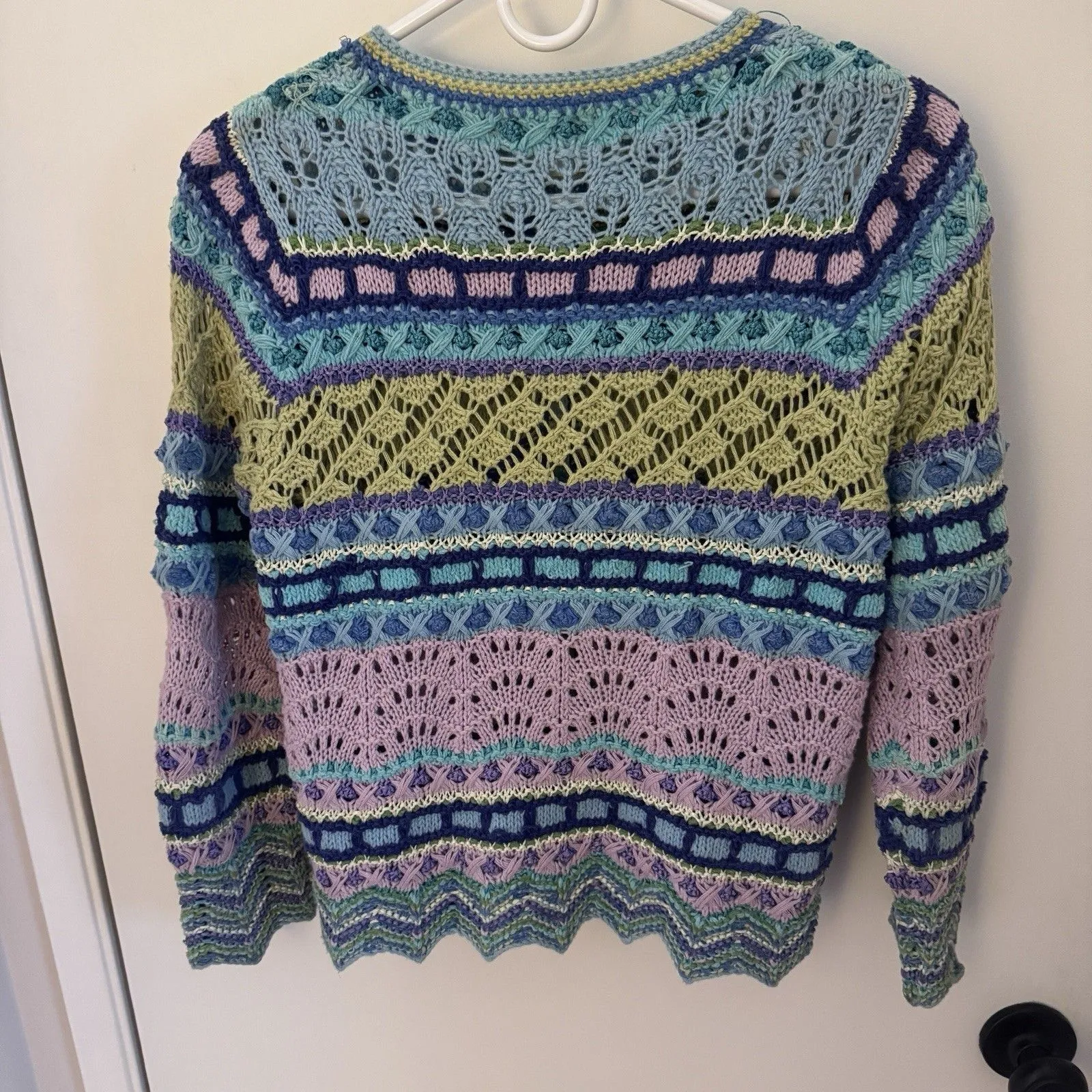 Northern Isles Women’s Knit Cardigan Sweater Living Color Eggshell Blue Medium Multiple - Image 2