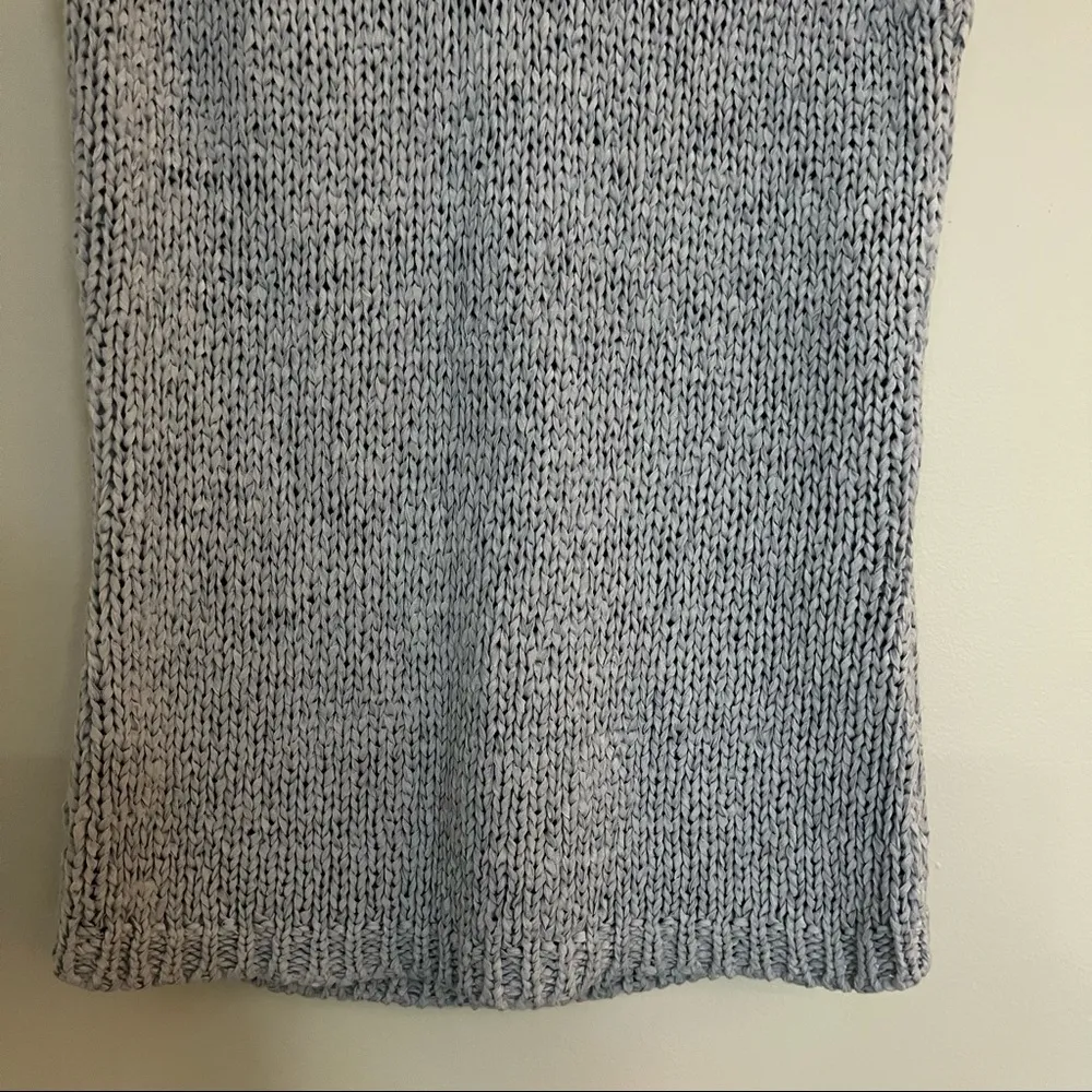 90s vintage Liz Claiborne light Blue crochet knit sleeveless top/knit shell P/S - Image 4