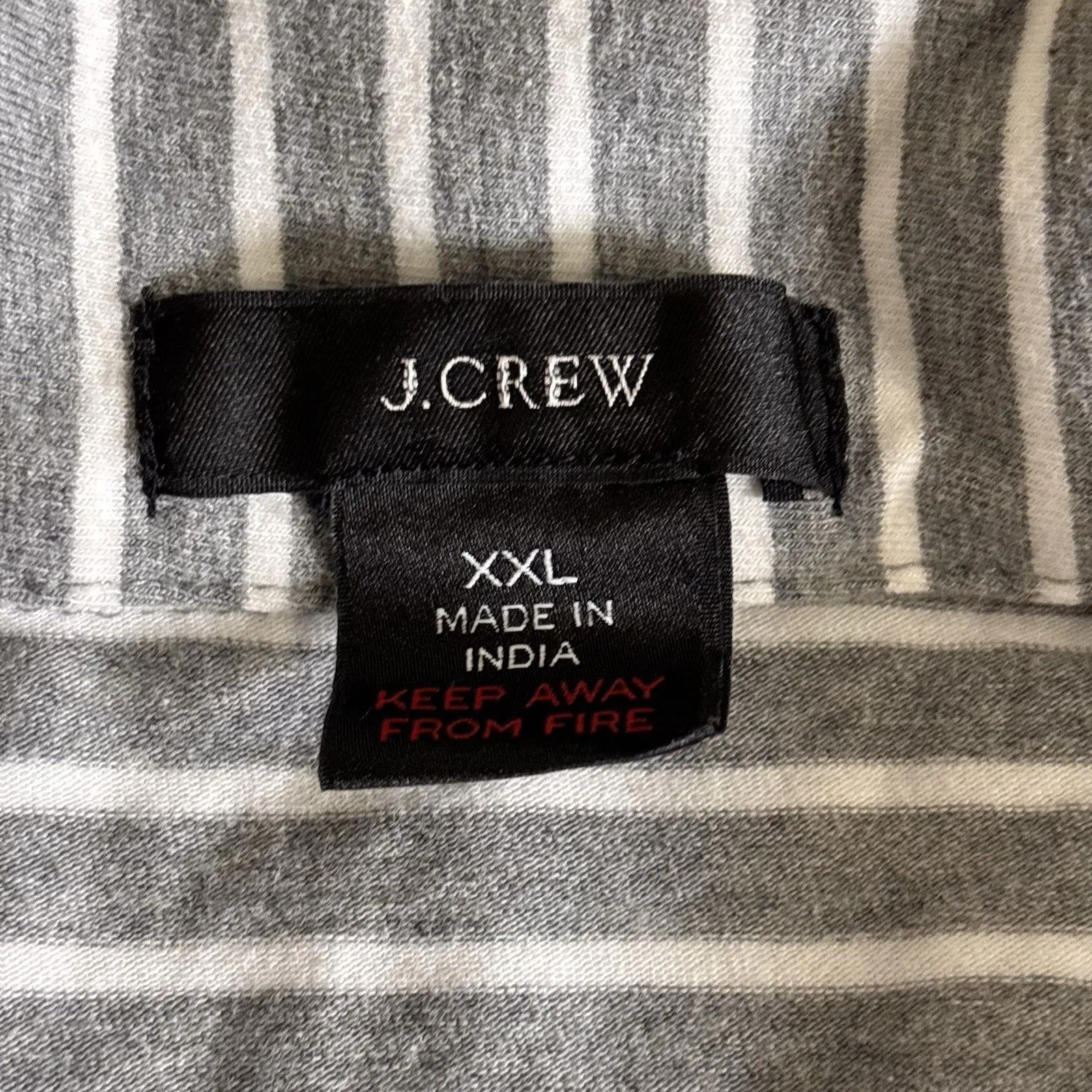 J Crew Womens Eco Dreamiest Long Sleeve Pajama Set XXL Top Bottoms Gray Striped - Image 9