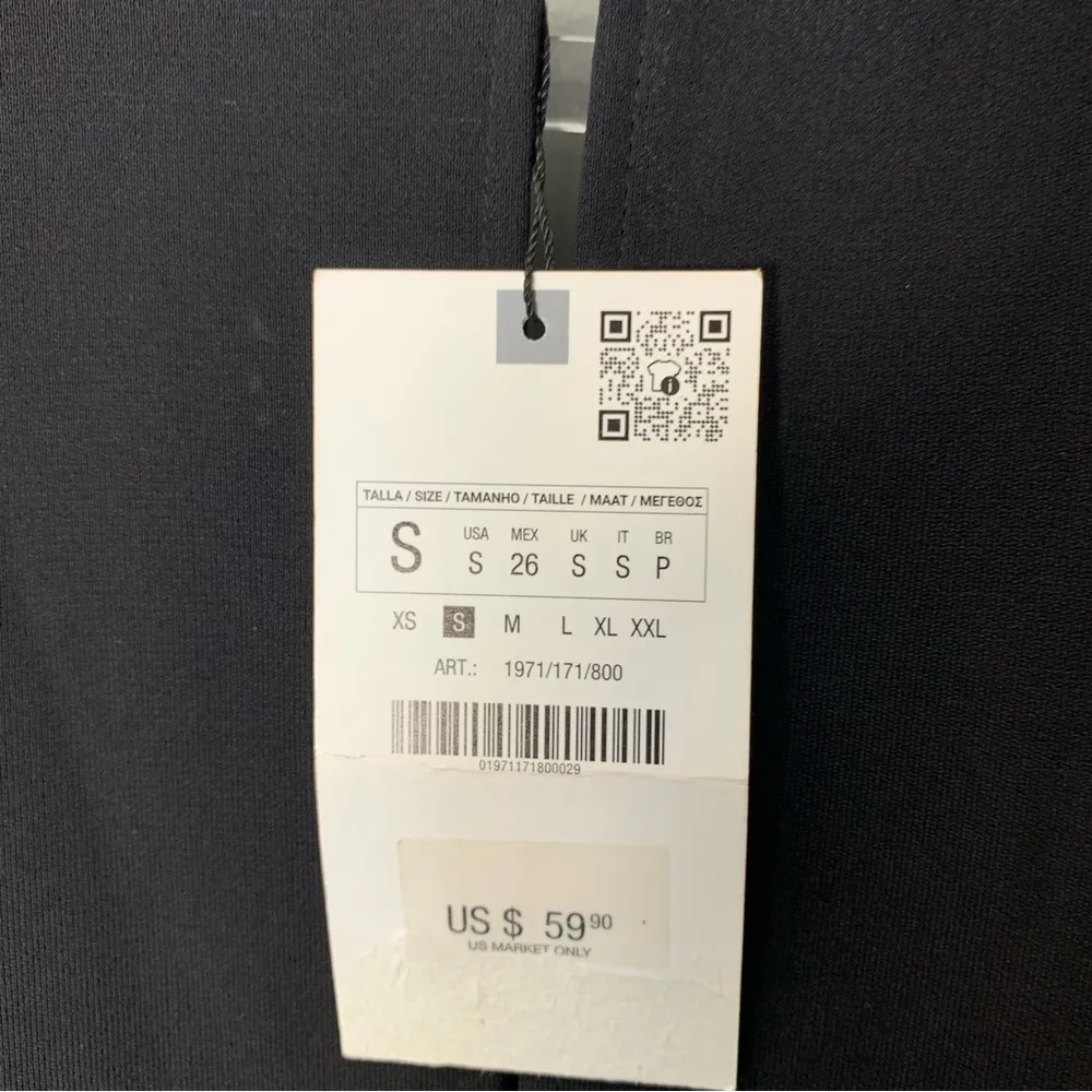 ZARA BLACK LONG SLEEVES MINI DRESS BLD SIZE S REF 1971/171/800 - Image 10