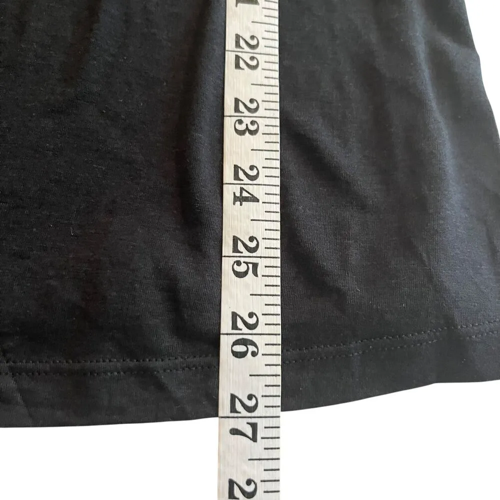 Alice + Olivia Black Short Ruffle Puff Sleeve Round Neck Blouse Size Medium - Image 8