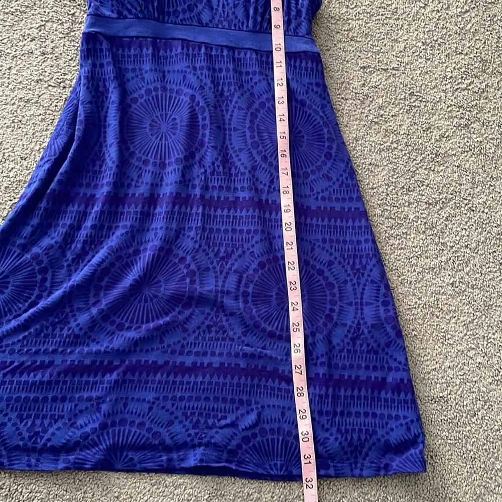 DAKINI Royal Blue Pattern Strappy Tank Dress | Size Small - Image 9