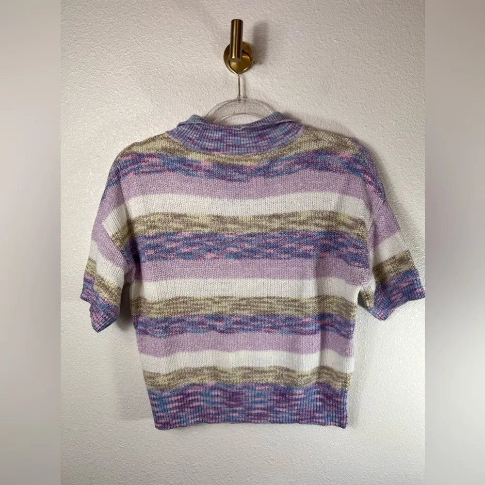 Heartloom Tight Knit Cropped Striped Sweater Size M - Image 3