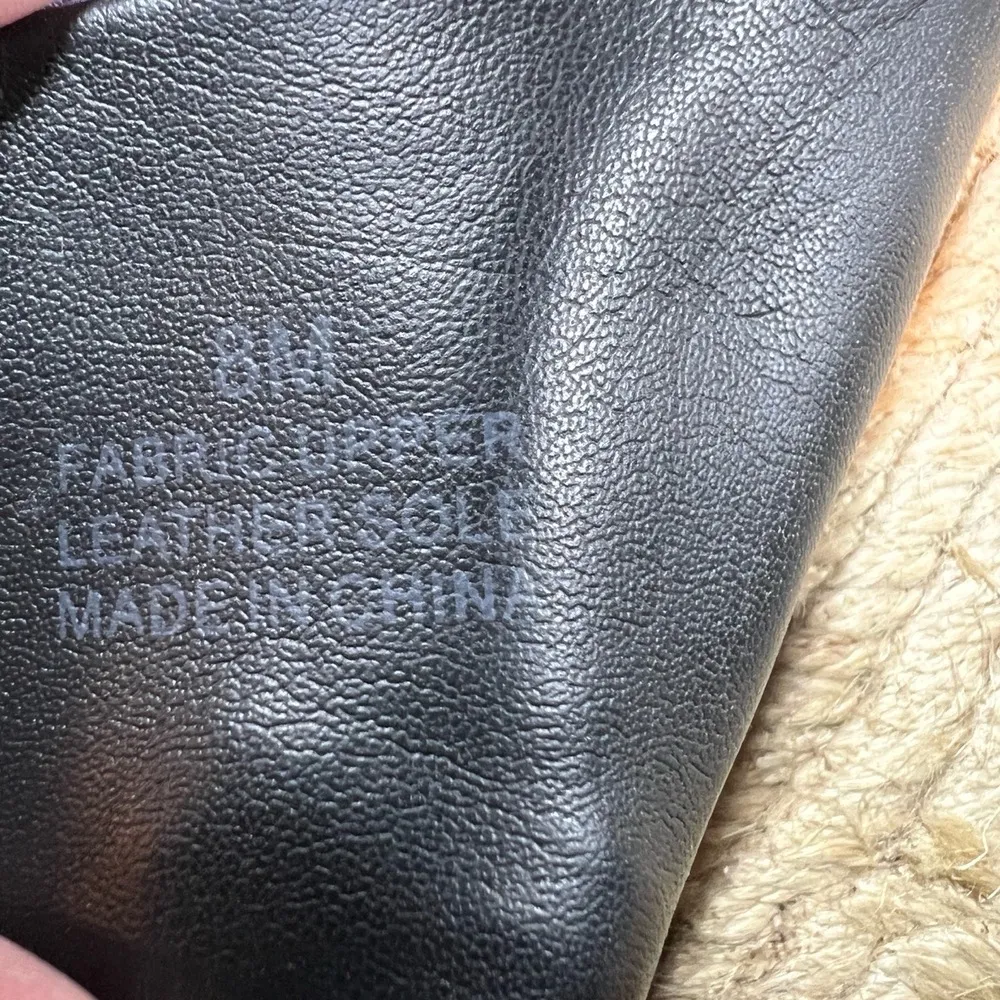 Rebecca Minkoff Sandals Espadrille Black Floral Studded Double Buckle Size 8 - Image 10