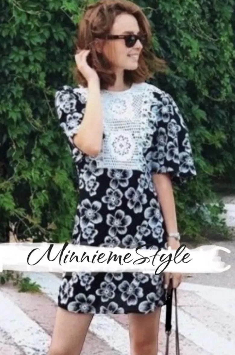 Combined Floral Lace Bib Dres - Image 3