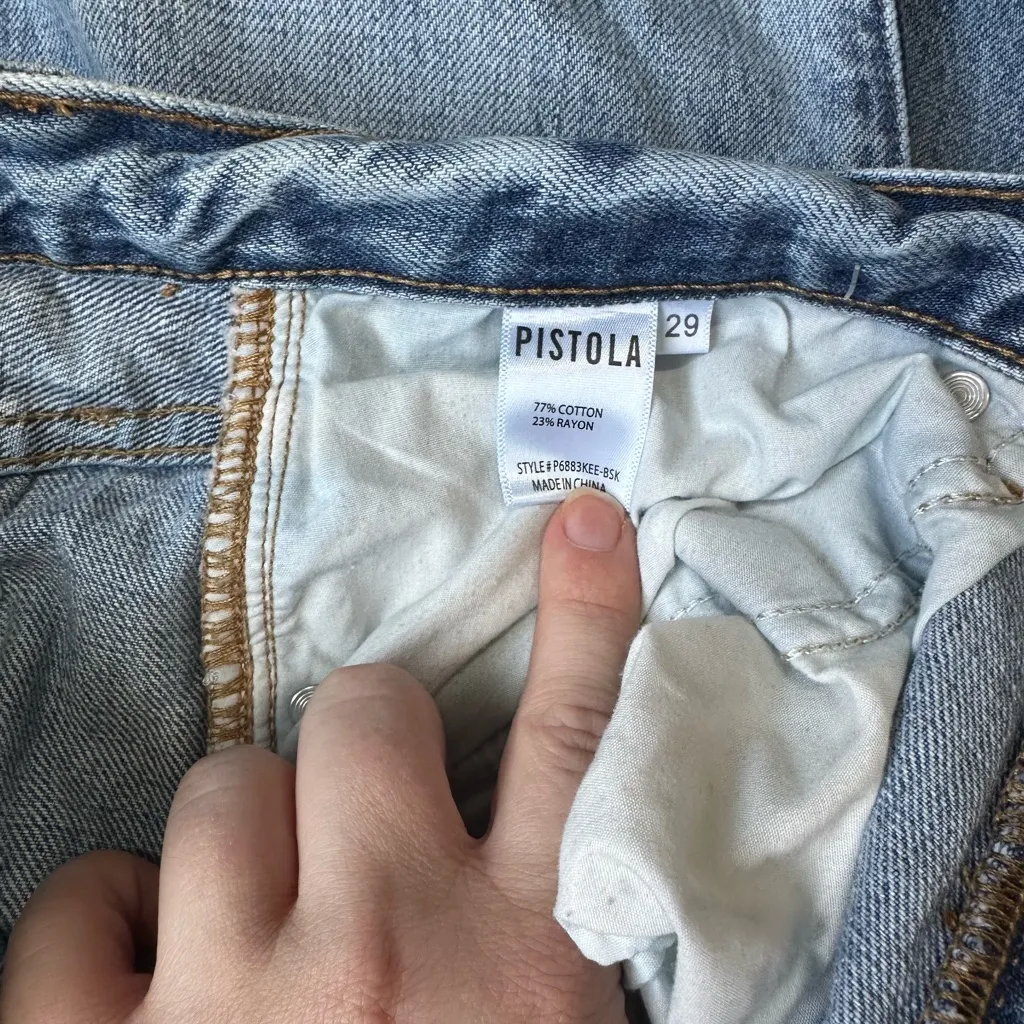 Pistola  Mid Rise Button Up Distressed Denim - Image 7