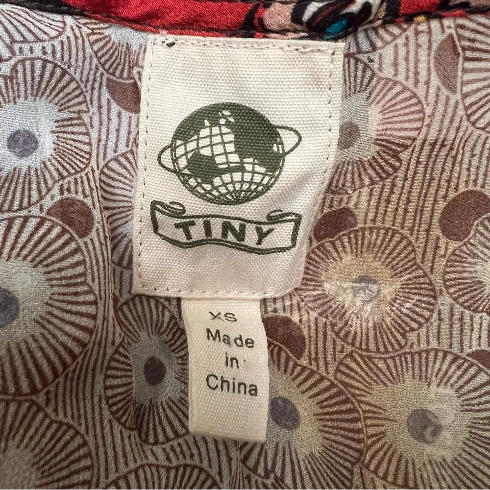 Tiny Anthropologie Anna Dress Patchwork Shift Mini Dress XS Festival Party Boho Green - Image 17