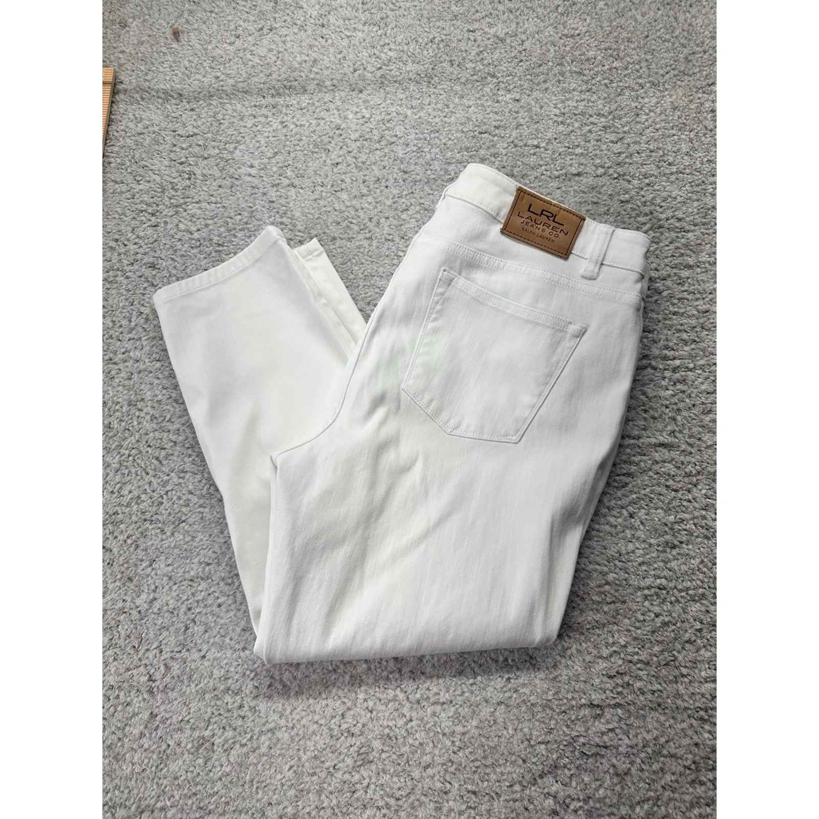 Lauren Ralph‎ Lauren Jeans Classic Straight Crop 14W White Designer Luxury - Image 9