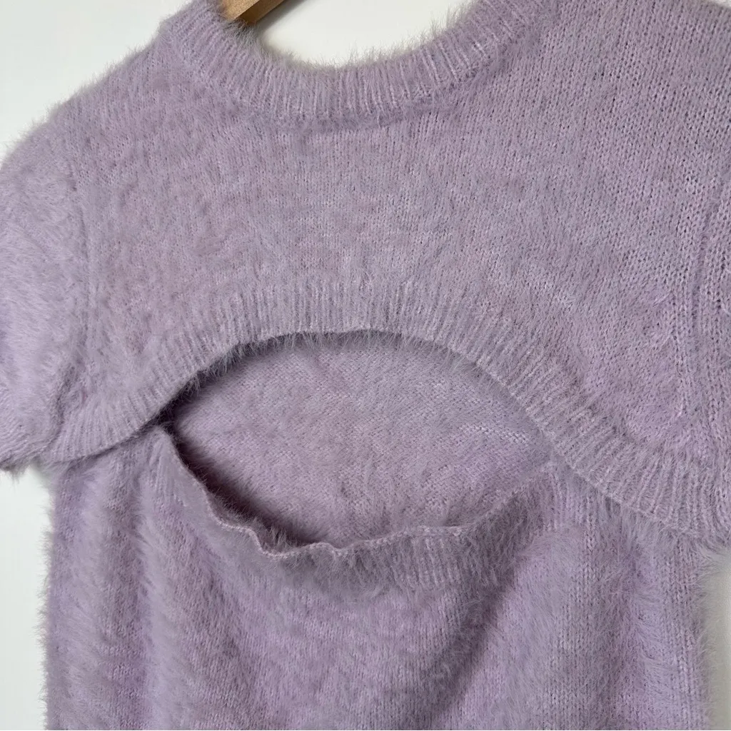 The Ragged Priest Fuzzy Peekaboo Sweater Crop Top - Image 4