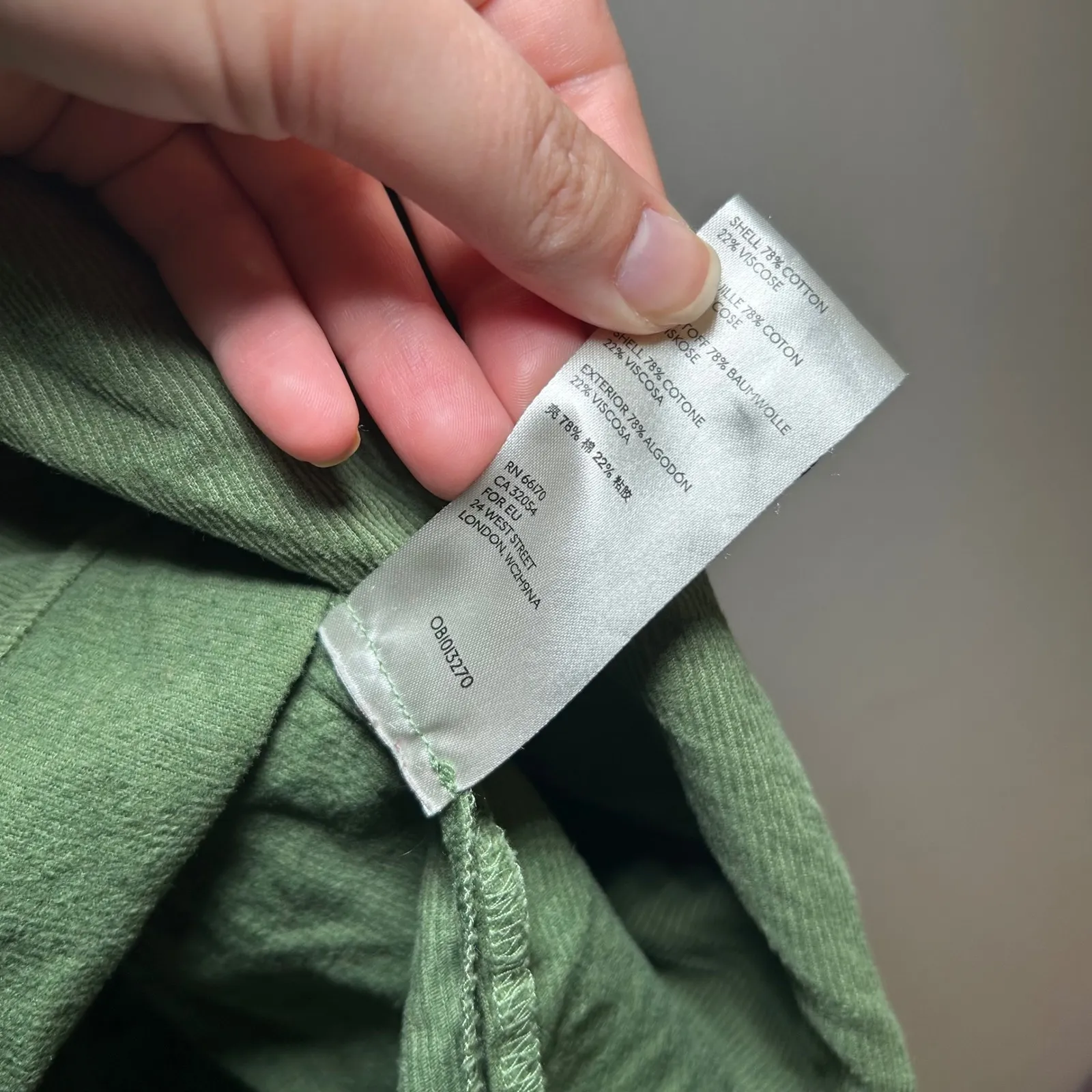 Maeve Anthropologie Maria Babydoll Blouse green corduroy women's large holiday - Image 7