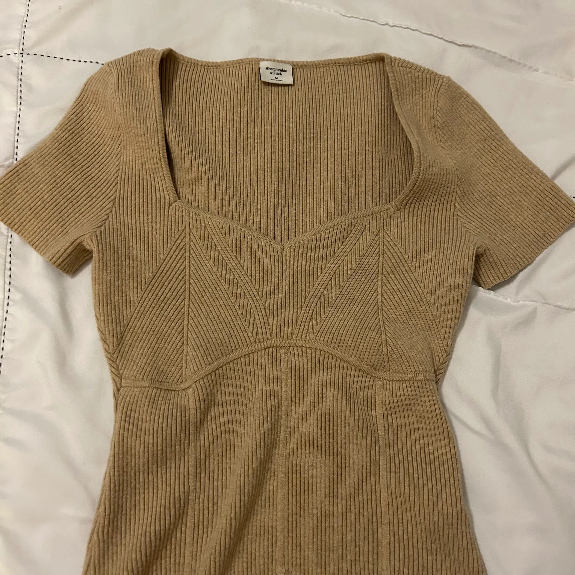 Beige Ribbed Bodysuit - Image 3