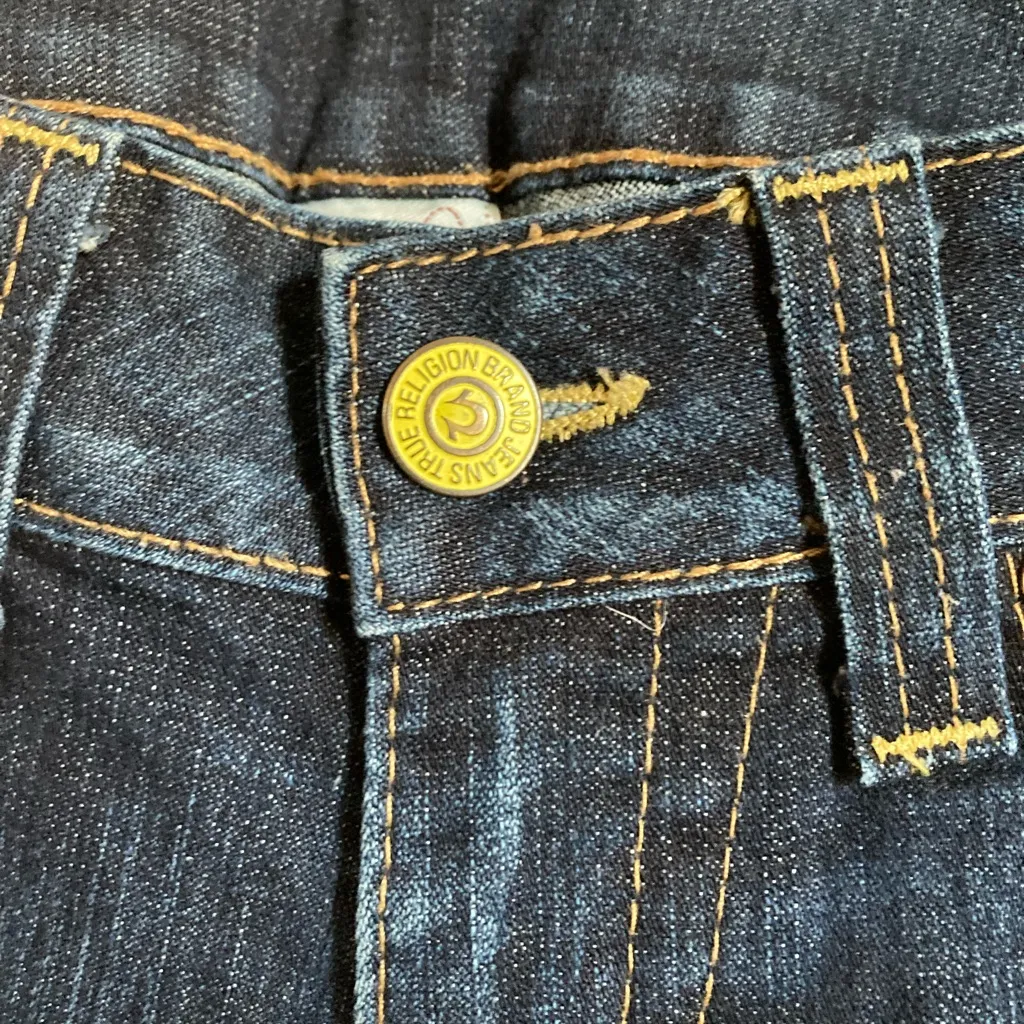 True Religion Dark Wash Joey Twisted Leg Flare Bell Bottom Denim Jean’s#Br - Image 8